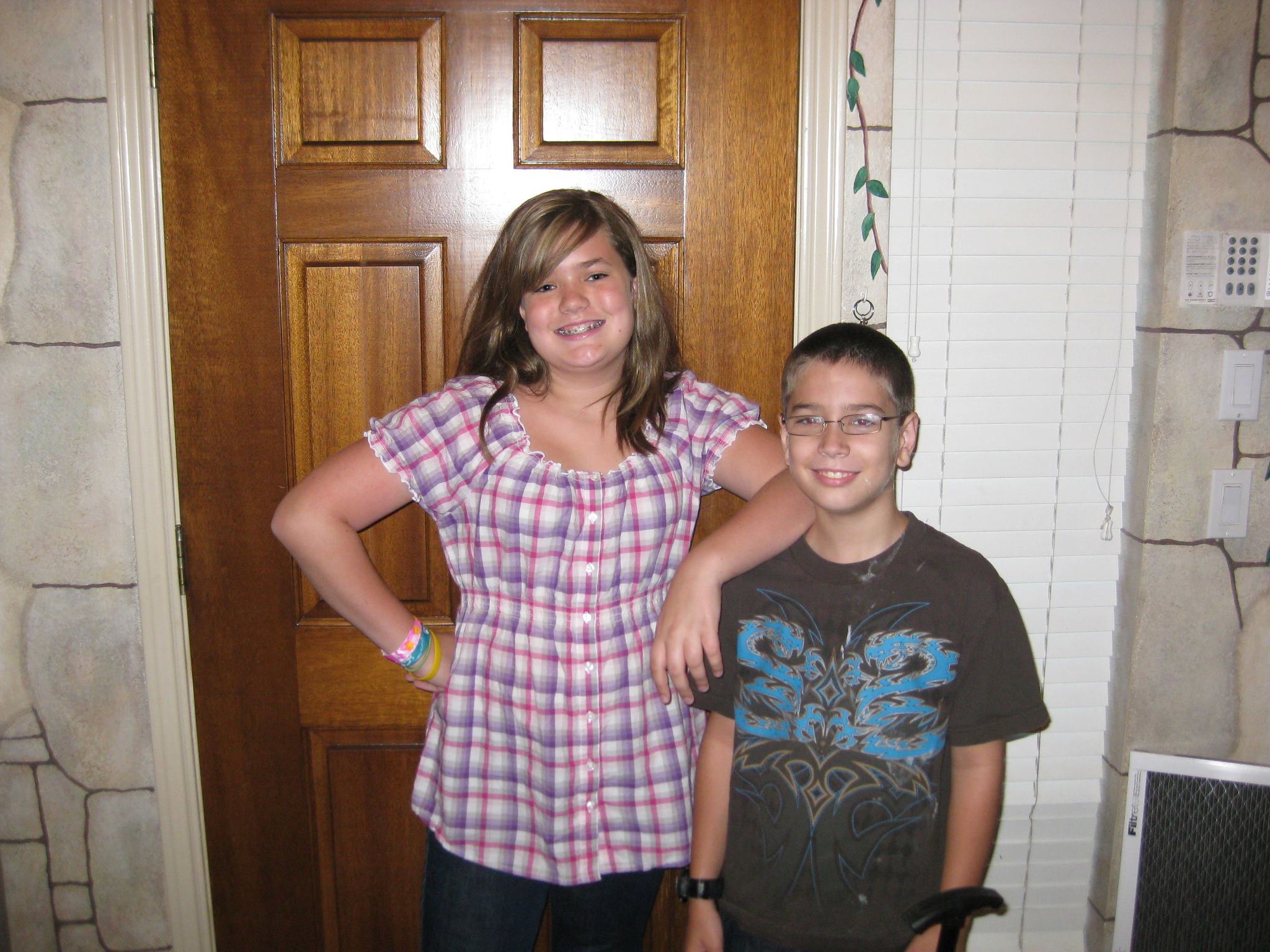 Robyn and
        Jack leaving for school